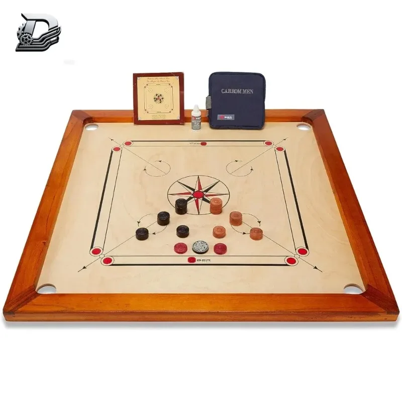 Board Game Table - 33x33 Inch Official Carrom Board Set