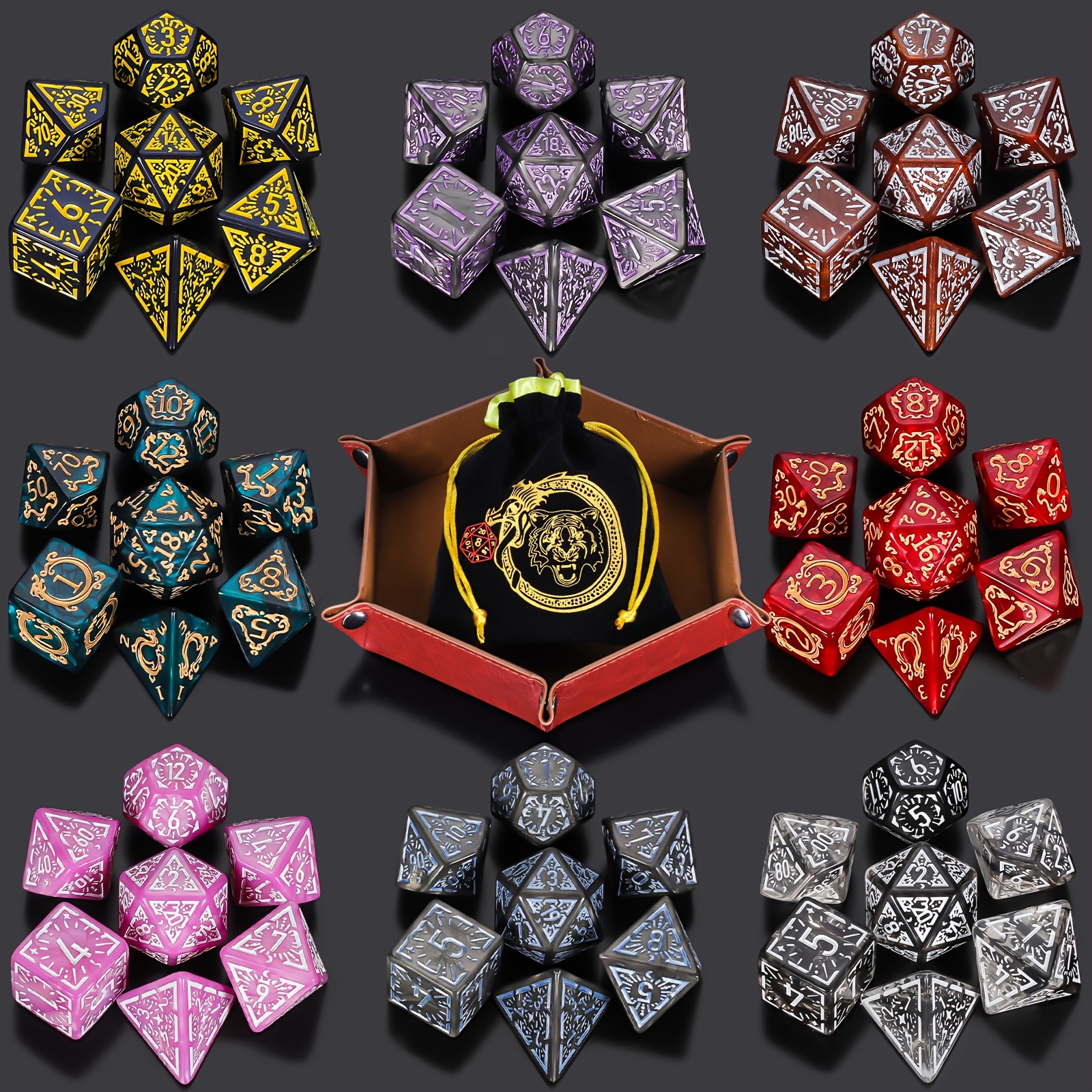 Board Game Dnd - DND 6/8/12 dice sets Double-Colors multi-faceted