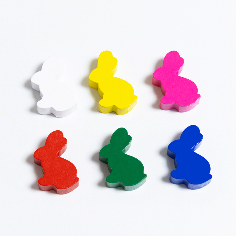 Board Game Vector - 100PCS Cute Rabbit Meeple, 25mm Wooden