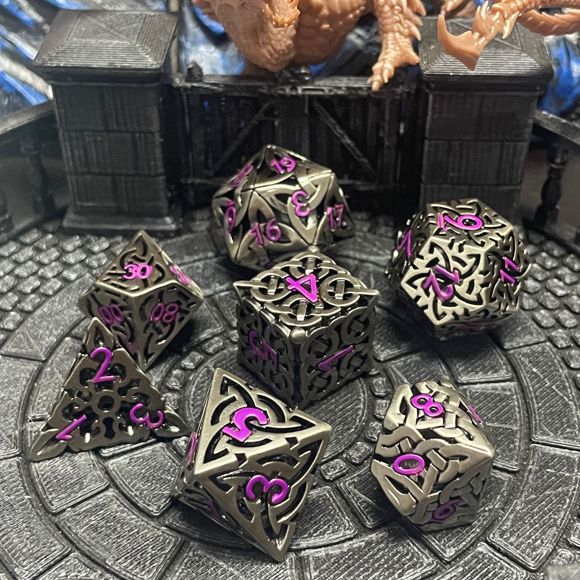 7 Pcs Cosplay D4-D20 DND Brass - Board Game Dnd ulasan dan harga