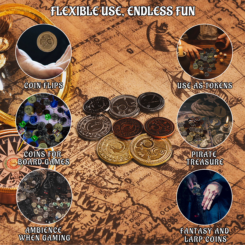 DND Metal Coins Set of 60 with - Board Game Vector ulasan dan harga