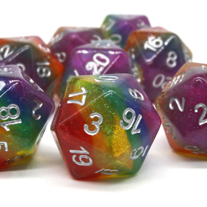 7Pcs/Set Polyhedral Rainbow Di - Board Game Dnd ulasan dan harga