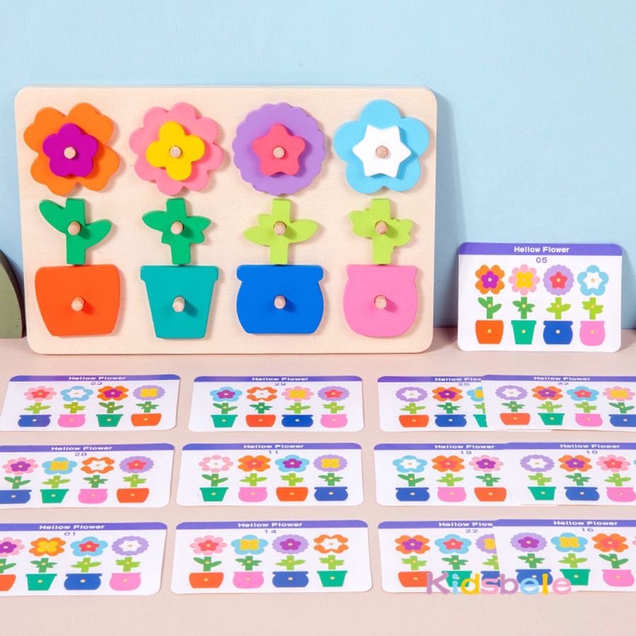 Montessori DIY Wooden Flower P - Board Game History ulasan dan harga