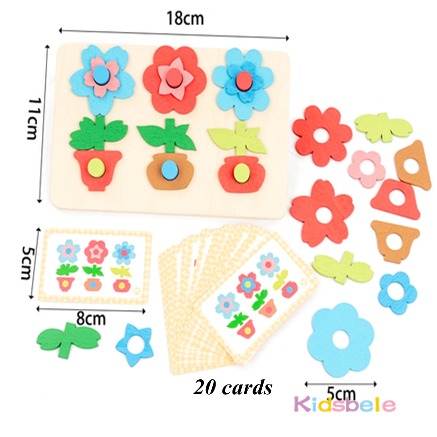 Montessori DIY Wooden Flower P - Board Game History ulasan dan harga