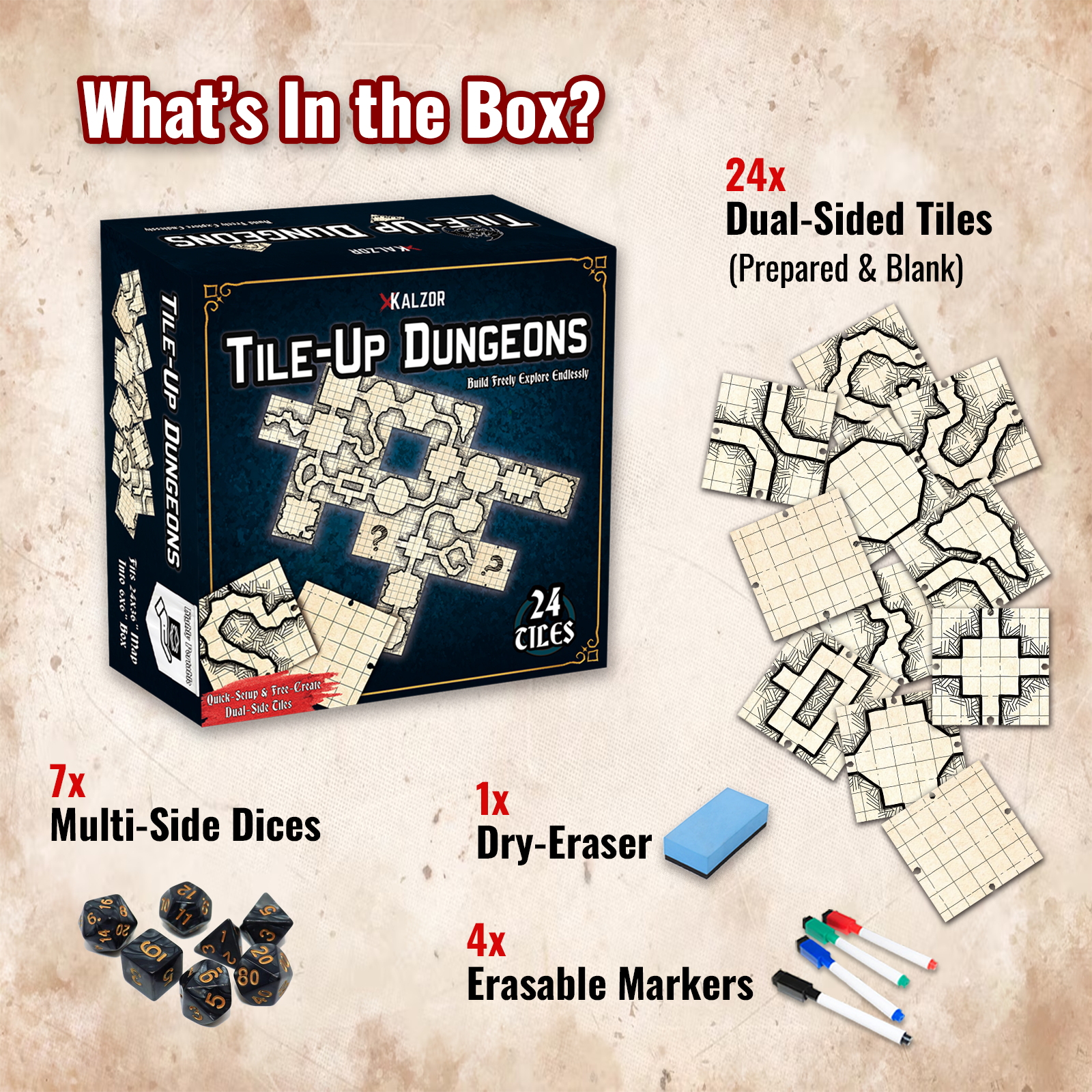 Tile Up Dungeons | Unique Desi - Board Game Illustration ulasan dan harga