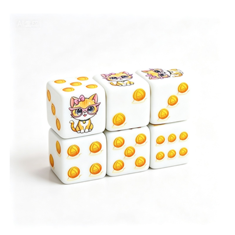 CANDYPIXEL 6PcsCat D6 Dice Set - Board Game Dnd ulasan dan harga