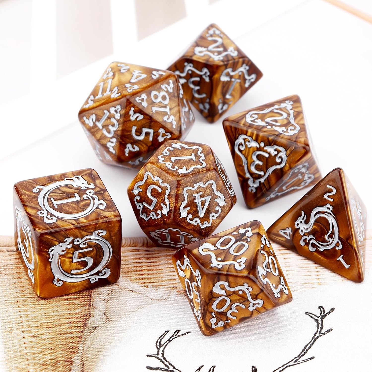 7Pcs Set DND Dice Dragon Patte - Board Game Dnd ulasan dan harga