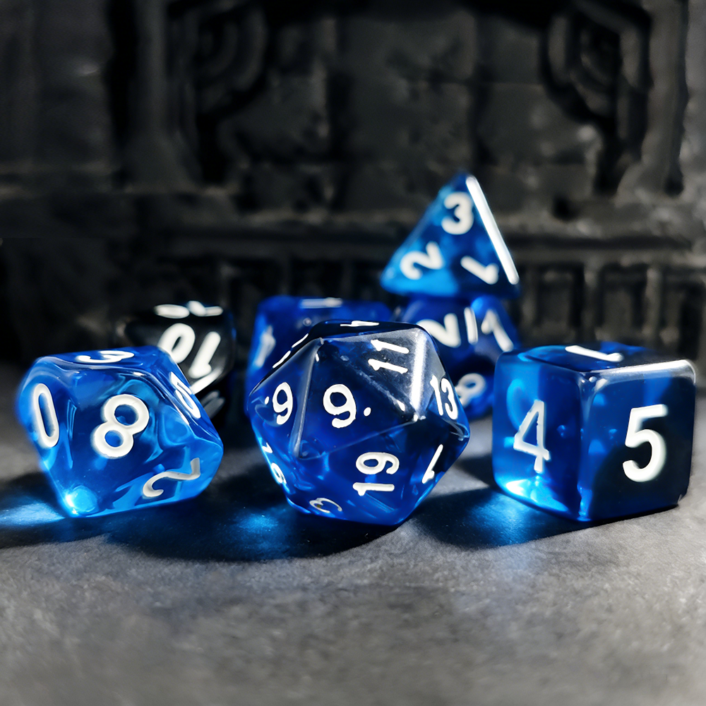 7Pcs/set Blue Blend Transparen - Board Game Dnd ulasan dan harga