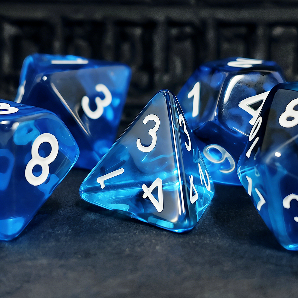 7Pcs/set Blue Blend Transparen - Board Game Dnd ulasan dan harga