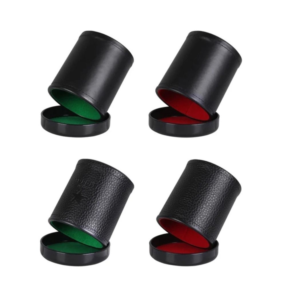 Green Red Leather Dice Cup wit - Board Game Yahtzee ulasan dan harga