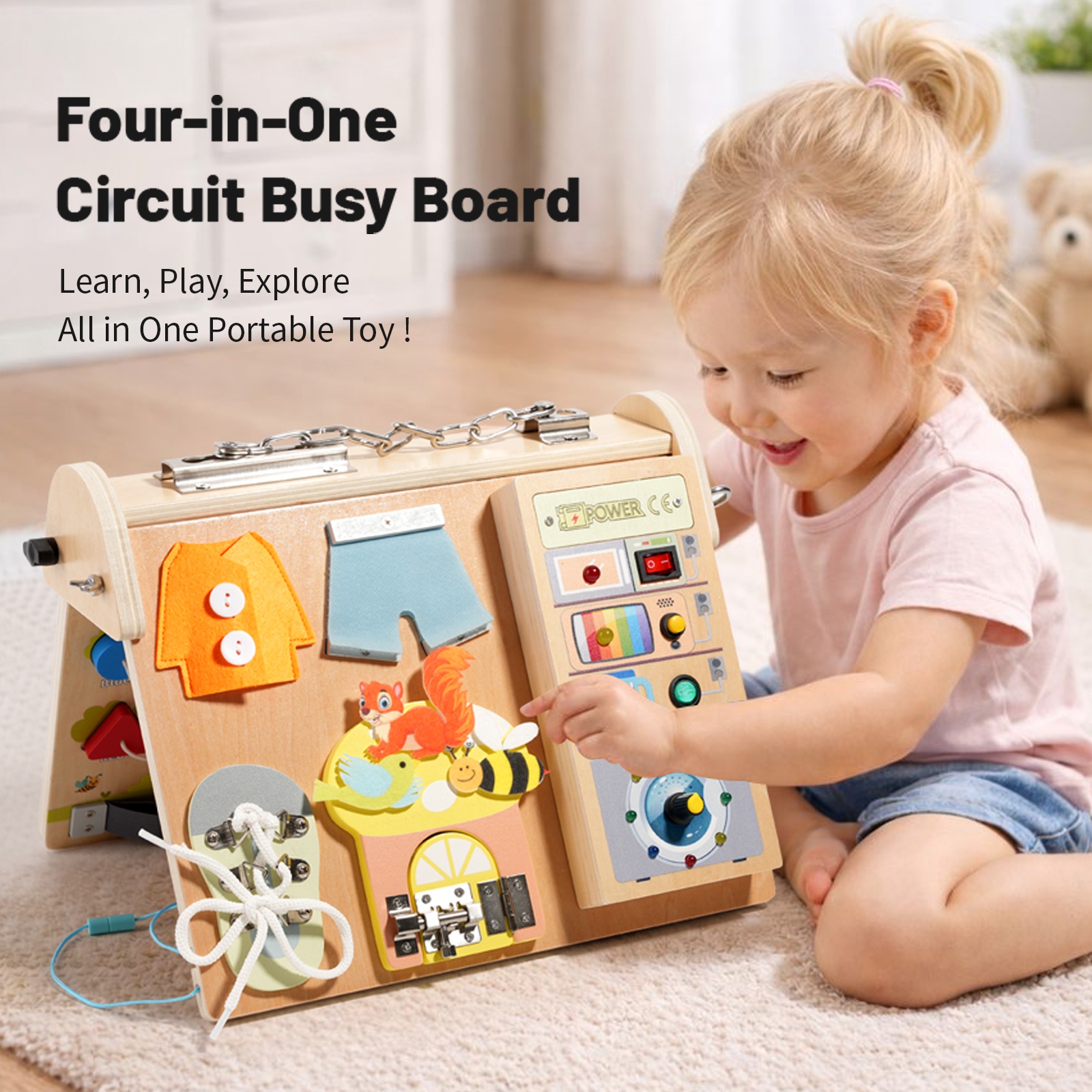 Wooden 4-in-1 Busy Board with  - Board Game Of Life ulasan dan harga