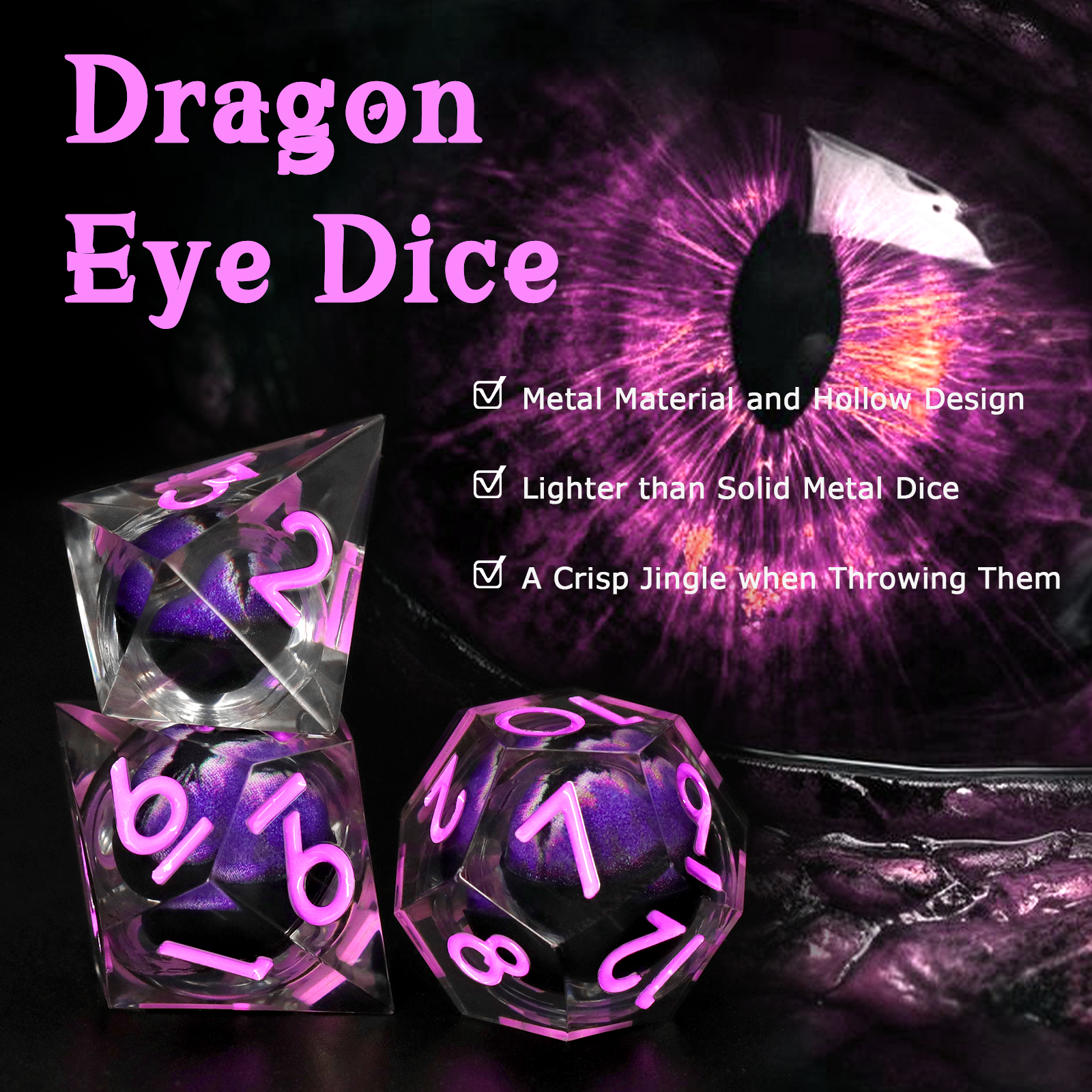 Resin DND Dice Set ZHOORQI Pur - Board Game Yahtzee ulasan dan harga