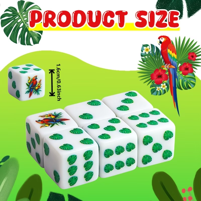 CANDYPIXEL 6PcsParrot D6 Dice  - Board Game Dnd ulasan dan harga