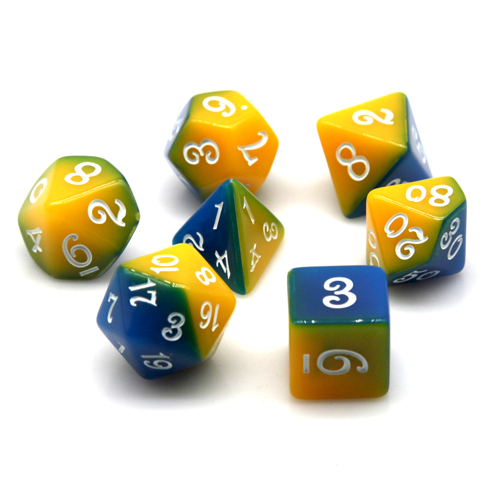 Blue & Yellow Dual Color Polyh - Board Game Dnd ulasan dan harga