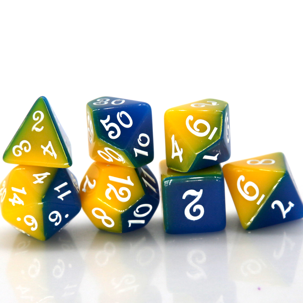 Blue & Yellow Dual Color Polyh - Board Game Dnd ulasan dan harga