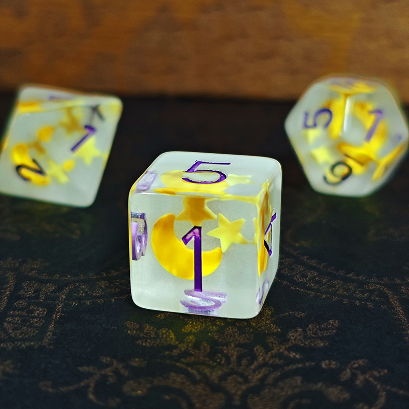 7pcs/set Luminous Polyhedral D - Board Game Dnd ulasan dan harga